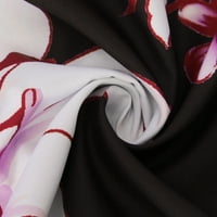 Dugi kardigani za žene Ležerne tiskanje okruglih rukava šifon dvodijelna set haljina meka tanka crvena
