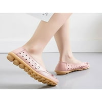 Daeful ženske casual cipele udobne natikače klizanje na kožnim stanovima hodajući prozračivo meko potplat neklizajuće cipele ružičaste 5.5
