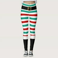 Žene prilagođene božićne hlače prilagođene mršave tajice za gamaše koje trče Božić Santa Pilates Party