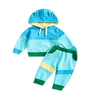 Binweede Baby Girls Boys Sportska odjeća za kontrastni u boji pulover Duks i ležerne duksere
