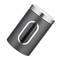Tureclos kuhinjski kanister od nehrđajućeg čelika za skladišni kontejner vidljivi čaj za kavu JAR sa poklopcem, crna