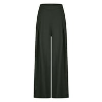 Olyvenn ponude Žene pune dužine Hlače Ženska moda Ležerne prilike pune duljine labave hlače Čvrste visoke