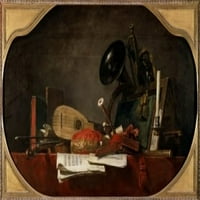 Atributi muzike, Jean-SIM na Chardin, Musee du Louvre, Paris Poster Print