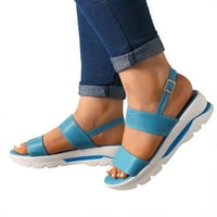 Ženske cipele modne proljeće Ljeto Žene Sandale Ležerne prilike za kopču Debela potplata klina peta Riblji usta plava 7