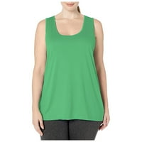 Bluze za žene Fit Summer Casual Solid Boja bez rukava bez rukava Plus-size Tenk Ladies Top Green 4XL