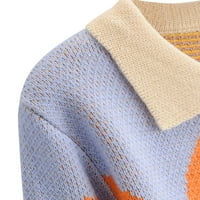 Wdehow Ženski džemper Ležerni stil tiskani uzorak dugme dugi rukavi