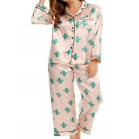 Paille dame za spavanje Leopard tiskana noćna odjeća s dugim rukavima pidžame setovi ženski baggy lounge