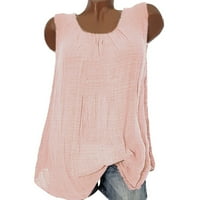 Ležerne bluze Ljetne majice Jednobojna košulja vrhovi ženskih majica bez rukava okrugli vrat