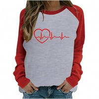 Dnevne košulje za Valentinovo za žene Valentine EKG grafički tisak parovi modna dukserica Crewneck Pulover