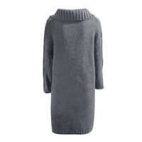 HOKSML džemper za žene, čišćenje Ženska kapuljača Kardigan Velike veličine Džemper Džepni kaput s dugim