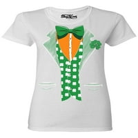 Trgovina4 god Dan ženskog Patrika Irskog tuxedo Shamrock kostim grafička majica xxx-velika bijela