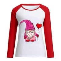 Valentine's Dnevna majica Žene Vole srce Grafički štampanje T -Shirt Grand Majica s dugim rukavima Crewneck
