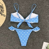 Womens Dot Print Beach Bikini Set Dame Two Holiday Bazen Bazen