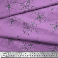 Soimoi Purple Japan Crepe Saten Tkaninski Web i pastir Insekti Ispis tkanine sa širokim dvorištem