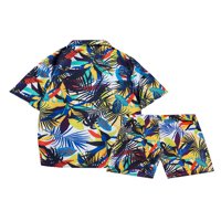 Eyicmarn muške havaii setovi za majicu s kratkim rukavima na majicu spuštena majica + šorc se postavljaju