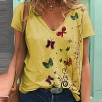 Leesechin ženske vrhove bavi se V-izrezom Ljeto kratkih rukava majica majica labava majica