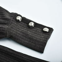Hupta džemperi za žene modni ženski luk ovratnik čvrsti gumbi rukav rukav pleteni duks topli vrh