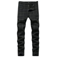 Yievot Stretchy radne hlače za muškarce Cleariance Trendy Plaine ispisane pantalone elastične sredine