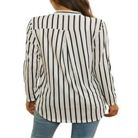 Prednjeg swwalk-a za majčinstvo za materinstvo V izrez Trudnoća Odjeća Provjerite dojiljenu majicu Ležerne tuničke majice Nursing Top Dugi rukav Striped XL