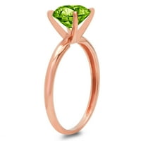 2.0ct okrugli rez zeleni prirodni peridot 14k ruža Gold Gold Anniverment prsten veličine 5
