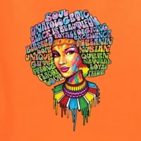 Riječi karaktera jake crne žene etnička ženska grafička majica, narandžasta, mala