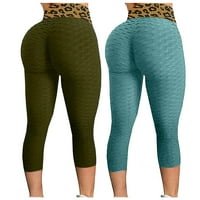 Joga hlače za žene sa džepovima Žene Trendy Print Yoga hlače plus veličina casual visoke struke Sportske hlače Je430