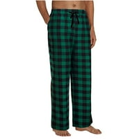 Muške pamučne pantalone za spavanje Buffalo plairano ravno noga meka lagane pidžame hlače Ležerne prilike