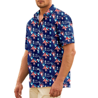 4. jula muška havajska majica USA Nacionalna majica zastava Grafički 3D košulja plus veličina dnevnog