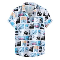 Mchoice Muški prednji džep Havajski košulje Casual majica kratkih rukava dole plažne polo majice za muškarce na klirensu