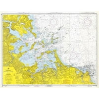 Povijesna karta i kolekcija grafikona Crni moderni uokvireni muzej umjetnički print pod nazivom - nautička