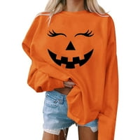 Ženska dukserica za Halloween Ležerne prilike, modni print dugih rukava O-izrez TOP kostim TBKomh