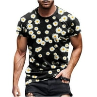 Muška cvjetna tiskana majica Crewneck kratki rukav modne casual grafičke majice Tees Tops Unisex