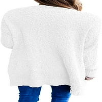 Ženski ležerni s dugim rukavima otvoren prednji mekani klipni pleteni džemper Cardigan odjeća