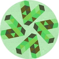Ahgly Company u zatvorenom okruglom uzorkovima zelene zmije zelene tepihe, 4 '