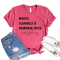 Boots Flannels Majica Pumpkin začina košulja Bonfires majica Jeseni košulje BFF poklon Ženska Dan zahvalnosti