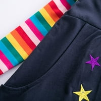 Honeeladyy Jesen Dječja odjeća Dječja odjeća s dugih rukava Star Butterfly Embory Rainbow Dvije džepne haljine za djevojčice
