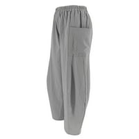 Caicj teretne hlače Žene džepovi široke labave ženske noge modne pamučne velike čvrste casual pantalone