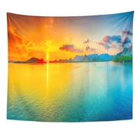 Plaža izlazak nad more Panorama zalazak sunca Panoramski ocean Wall Art Viseća tapiserija Kućni dekor