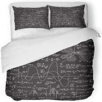 Posteljina matematika sa formulama Izračunati podaci Parcela i rukopis jednadžbe krede navlaka za dvostruke veličine prekrivača sa jastukom za kućnu posteljinu ukras za krevet
