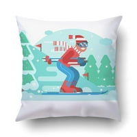 Nasmiješeni prezirskog skija za skijanje na skijaškim stazama Snježni zimski planinski skijanje jastučni