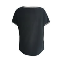 Sunwarde Wone spajanje modne kratkih rukava s majicom s majicom bluza s kratkim rukavima