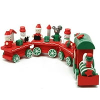 Setovi Xmas Train Drveni Božić Santa Claus Snowman Train za djecu Svečano poklon igračka