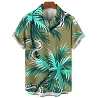 Nova havajska majica za muškarce Plaža za odmor Majica kratkih rukava rever gumb Muška majica Modni