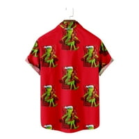 Grinch Muns Božićni santa surfavši prednjim tasterima s kratkim rukavom majica casual hawaiian top