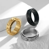 Yazi od nehrđajućeg čelika za tjeskobu FIDGET Prstene za ublažavanje stresa Anksioznost prstena za plijesni Horsus Sun Moon Stars Obećaj zaručničke prstene veličine 6-12