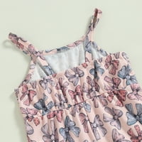 Woshilaocai Toddler Baby Girls Ljeto odijelo STRANA SVEŽI NJEGOVI GODINE Cvjetni print Kombinezone hlače