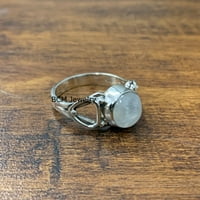 Čvrsti srebrni prsten za žene i djevojke, prirodni mjesečni prsten dragulja Jedinstveni ručno izrađeni prsten za nju