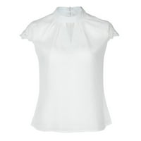 Košulje za žene Žene V-izrez LACE Ležerne prilike pune labave majice kratkih rukava za bluze ženske