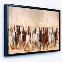 Art DesimanArt Konji stado u pesku oluju Pejzaž fotografija uokvirenog platna Art Print u.
