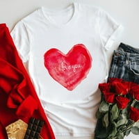 TEEN T majica Kompresija Žene Tee Love Valentinovo srčana dnevna bluza Ženska rukavica s rukavima Kratke